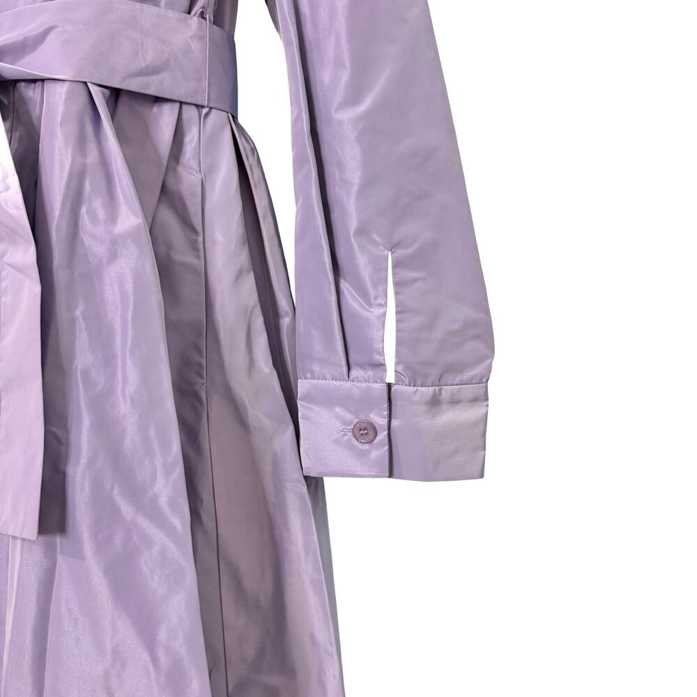 STAUD Rina Trench Coat Lilac Lavender Purple Tie Belt Mini Dress Size M NEW Tags - Picture 10 of 14